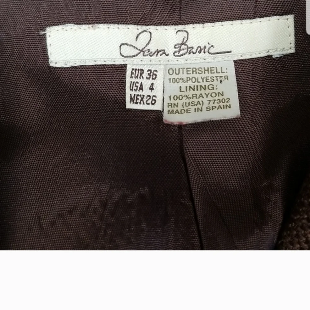 Zara Basic womens tweed brown blazer size 4 - Picture 5 of 11